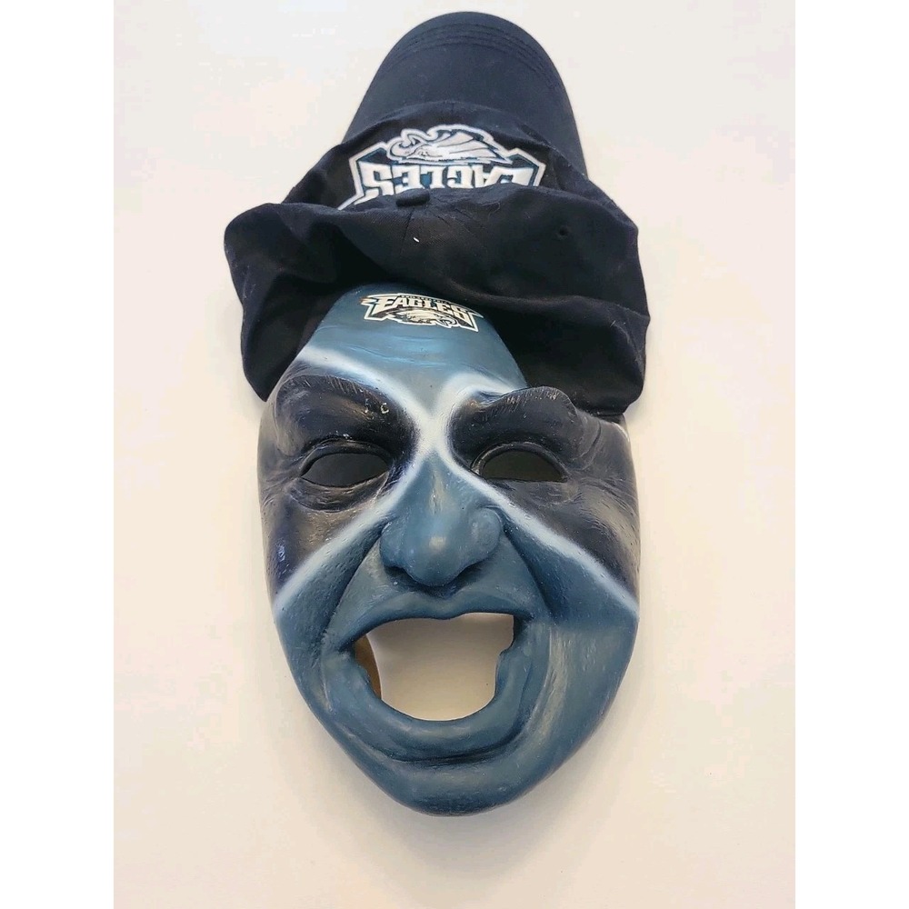 Vtg Philadelphia Eagles Fan Mask Franklin Sports Rubber Face with Hat NFL Team
